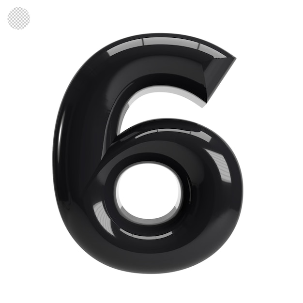 Número seis Renderizado en 3D