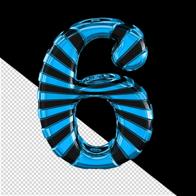 Número de símbolo negro y azul