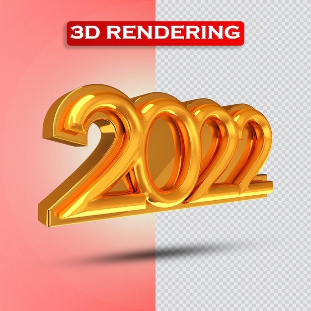 PSD numéro de texte 2022 rendu 3d