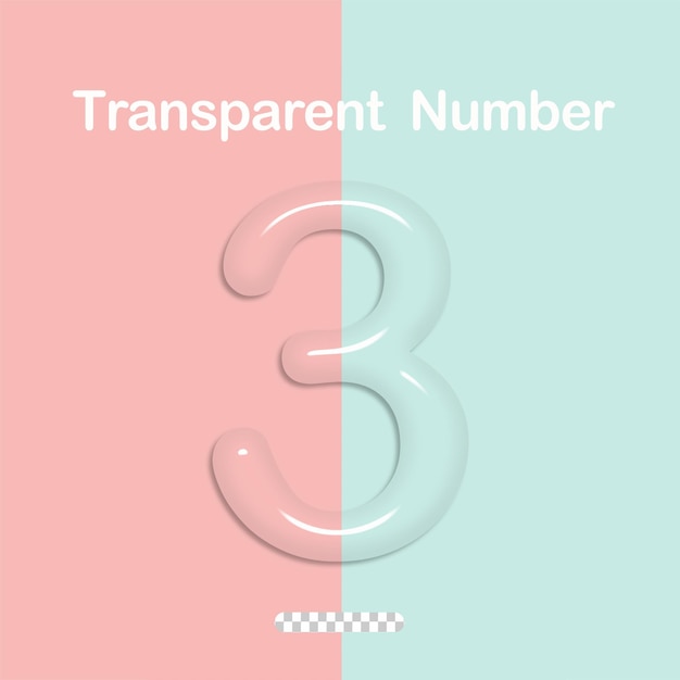 PSD numéro transparent 3