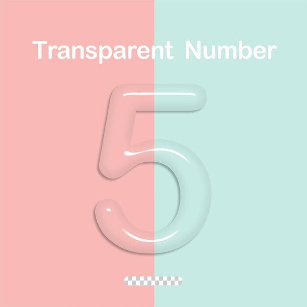 Número transparente 5