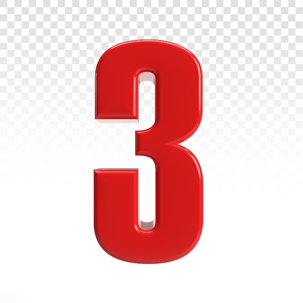 Numero tre Rendering 3D