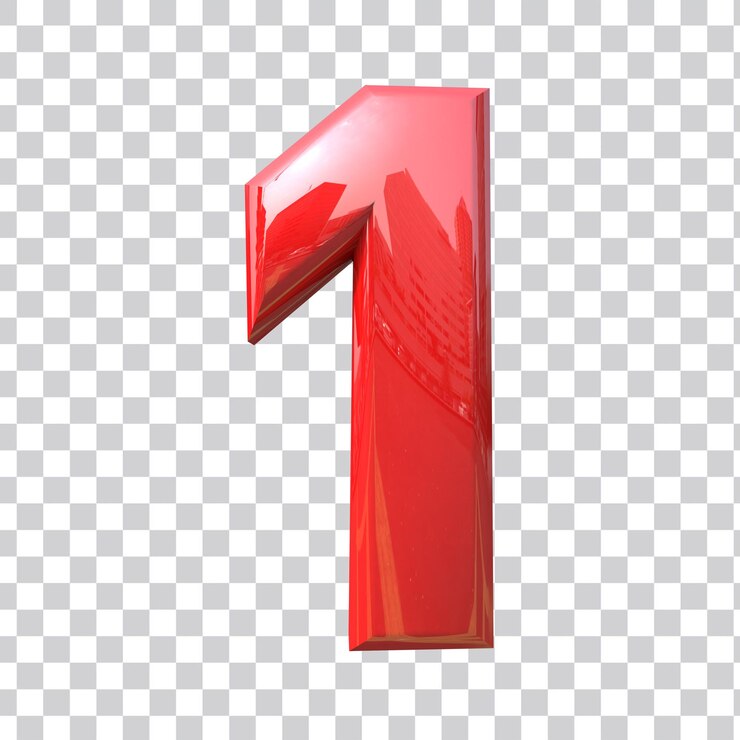 número um alfabeto cor vermelho 3d PSD Premium