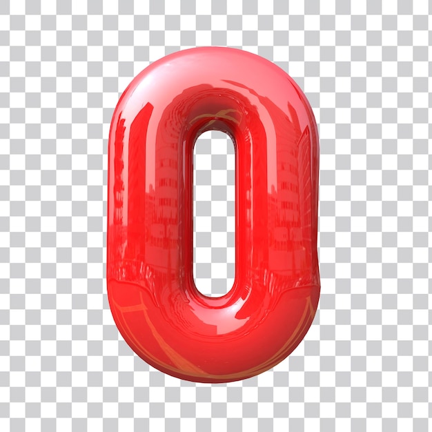 Numéro Zéro Alphabet Couleur Rouge 3d Psd Premium