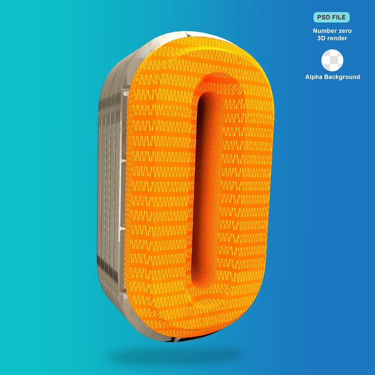PSD numero zero con rendering 3d