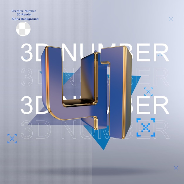 Números 3d azules creativos 41