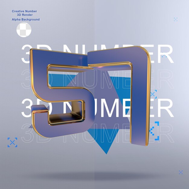 Números 3d azules creativos 57