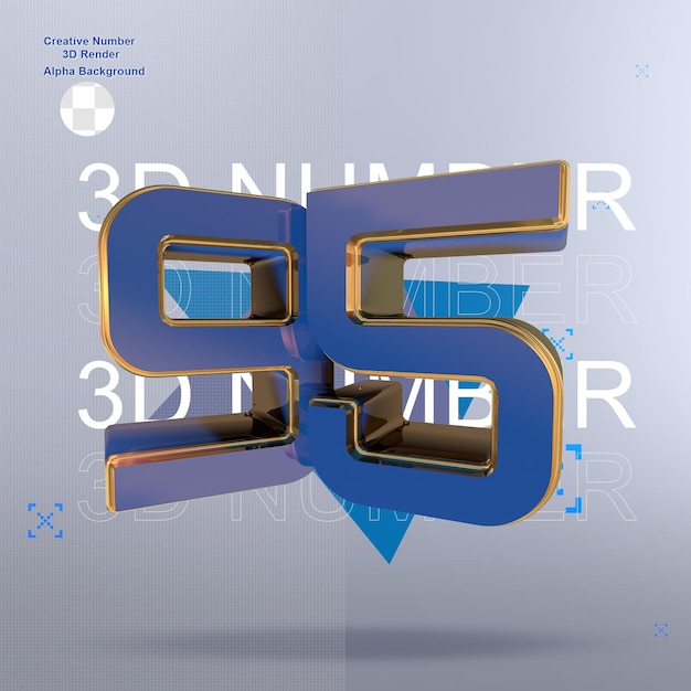 Números 3d azules creativos 95
