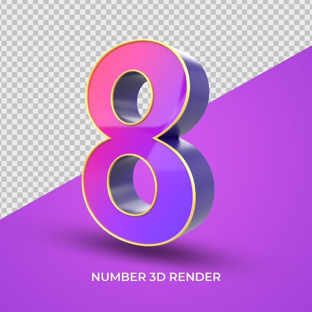 Números 3d para la venta texto estilo degradado rosa púrpura
