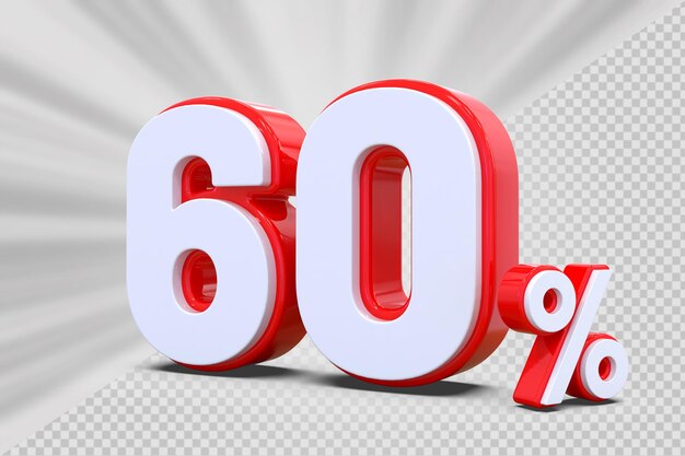 Números 60 Porcentaje de descuento