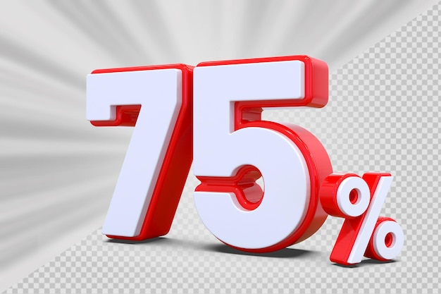 Números 75 Porcentaje de descuento