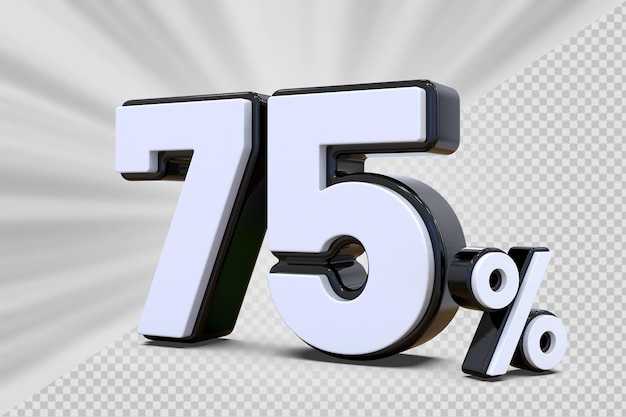 Números 75 Porcentaje de descuento