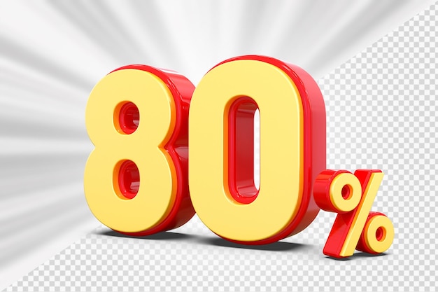 Números 80 Porcentaje de descuento