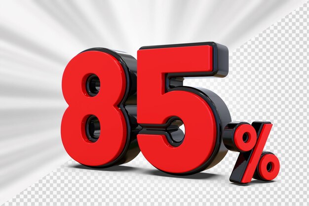 Números 85 Porcentaje de descuento