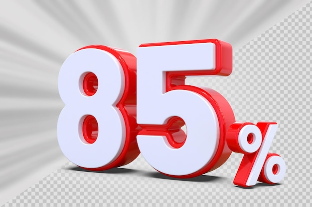 Números 85 Porcentaje de descuento