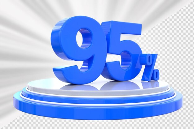 Números 95 Porcentaje Azul Descuento