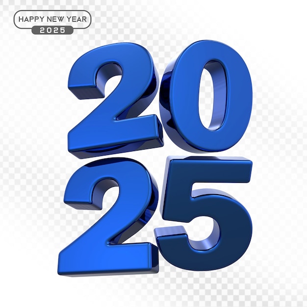 Números azules en 3D para el año nuevo