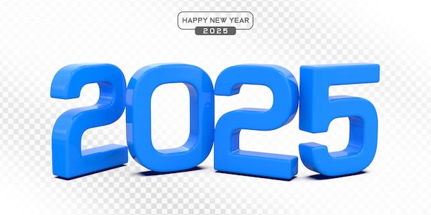 Números azules en 3D para las celebraciones del Año Nuevo