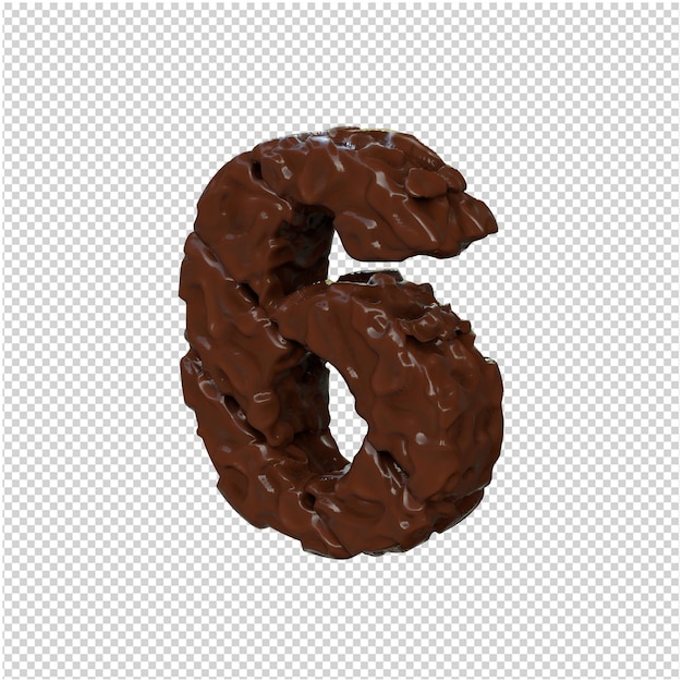 Números de chocolate rotados a la izquierda. número 6
