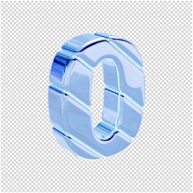 Los números de color azul helado están rotados a la derecha. 3d número 0