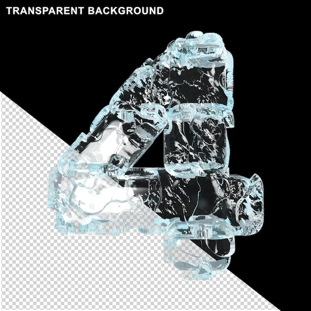 Numéros de glace pilée. 3d numéro 4