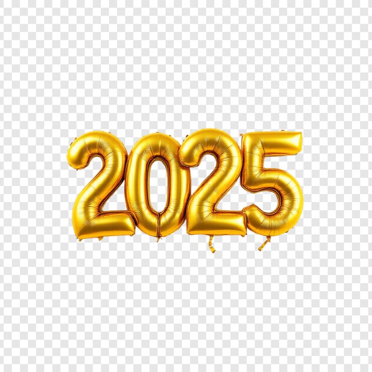 PSD números de globos de oro para la celebración del año nuevo de 2025