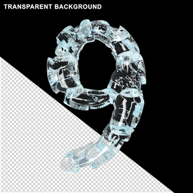 Números de hielo picado. 3d número 9