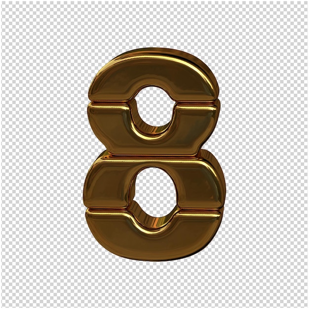 Números de lingotes de oro. Figura 3d 8