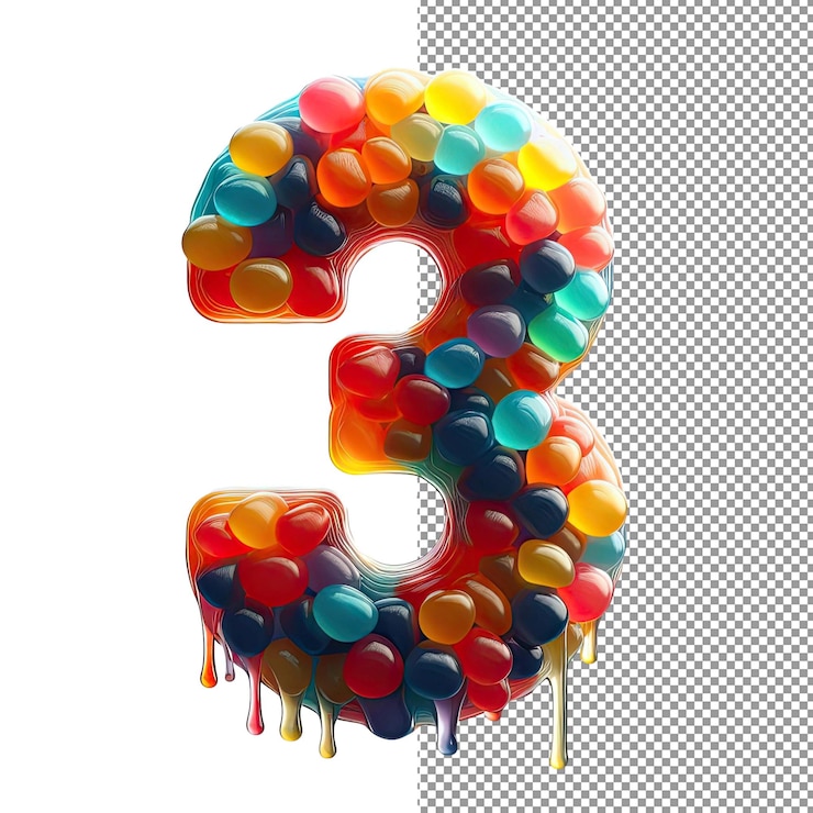 PSD números modernos aislados dígitos 3d en la transparencia