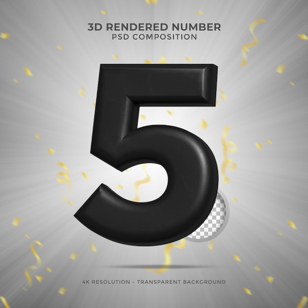 Números de representación 3d Fiesta cumpleaños celebrar aniversario y boda Fuente redonda dorada Elementos de diseño realistas