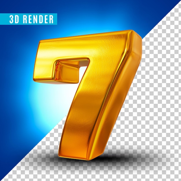 PSD numérotation en or 3d pour la composition