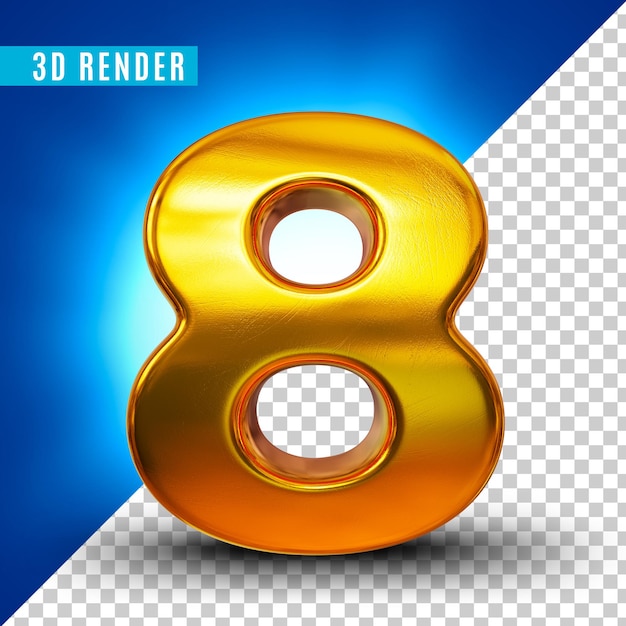 numérotation en or 3d pour la composition
