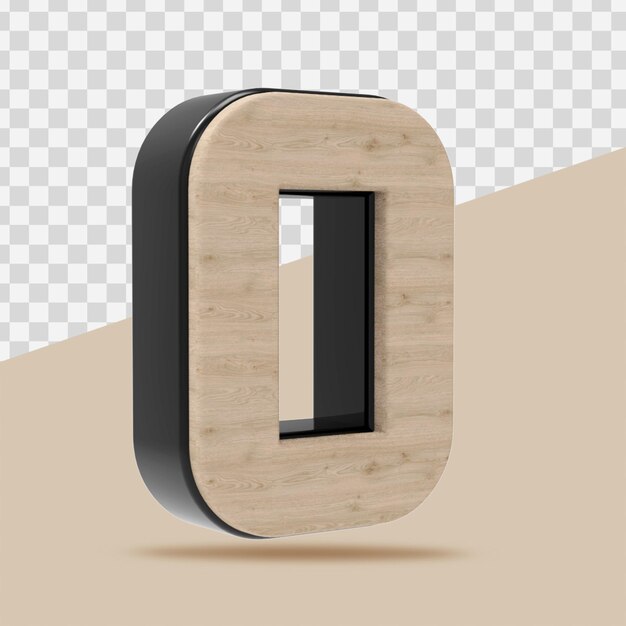 Nummer 0 3D-Rendering isoliert