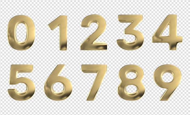 Nummer 0 bis 9 3D-Rendering