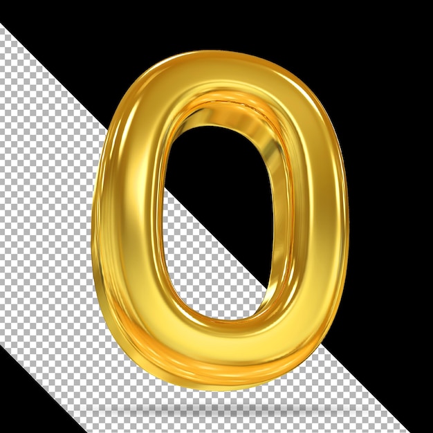 Nummer 0 Gold 3D-Stile