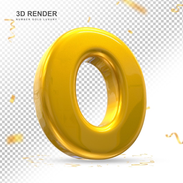 Nummer 0 gold luxus 3d