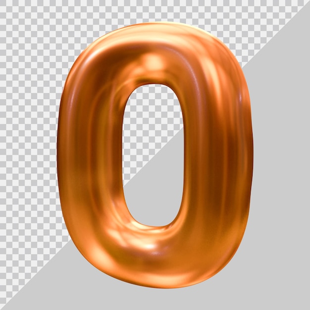 Nummer 0 mit modernem 3D-Stil