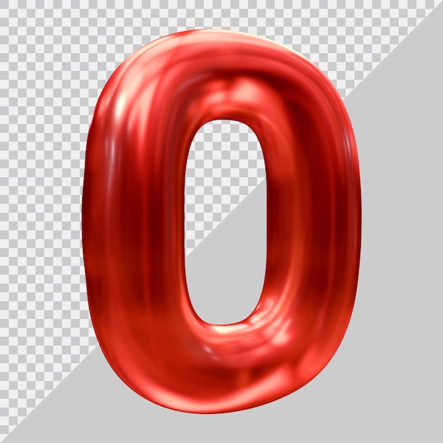 Nummer 0 mit modernem 3D-Stil