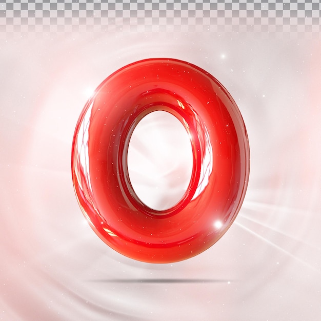 Nummer 0 Rot 3D-Rendering