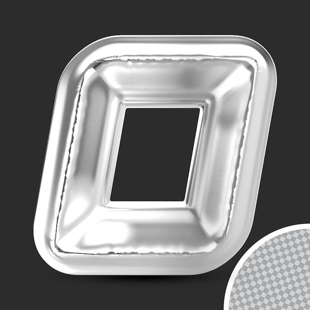 Nummer 0 Silber 3D-Rendering