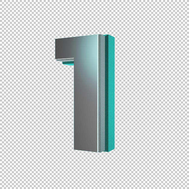 Nummer 1 3D-Rendering