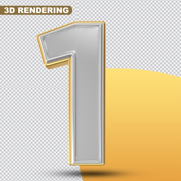 Nummer 1 Gold 3D-Rendering