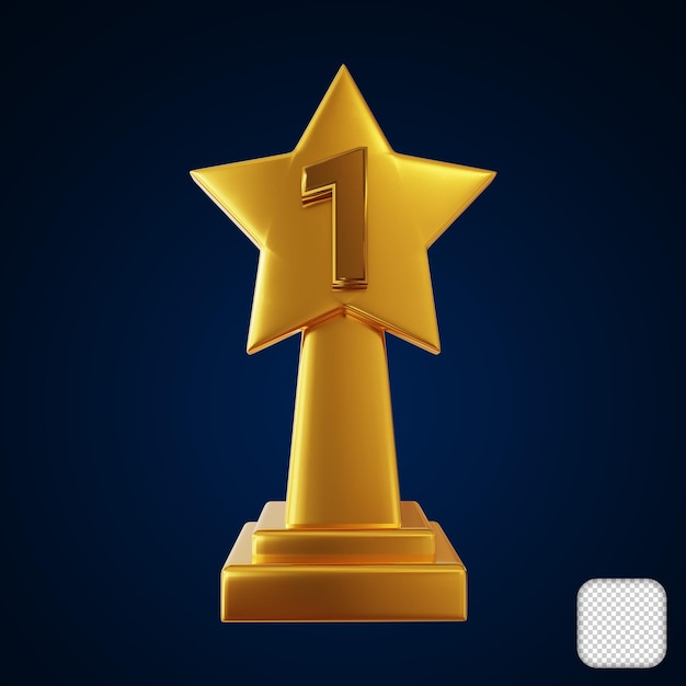 PSD nummer 1 gold star award 3d-illustration