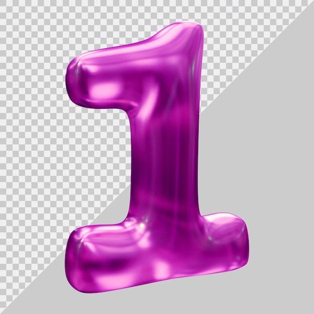 Nummer 1 mit modernem 3D-Stil
