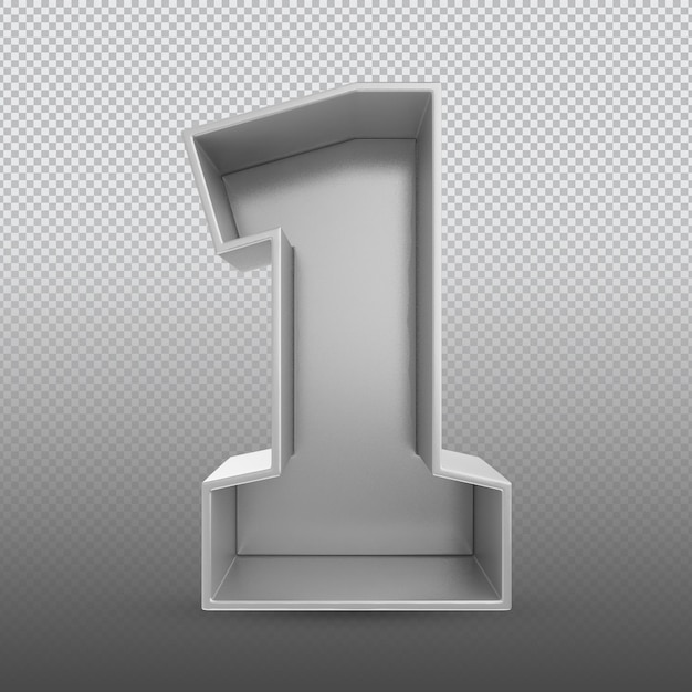 PSD nummer 1 silber 3d-rendering