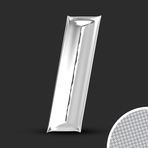 Nummer 1 Silber 3D-Rendering