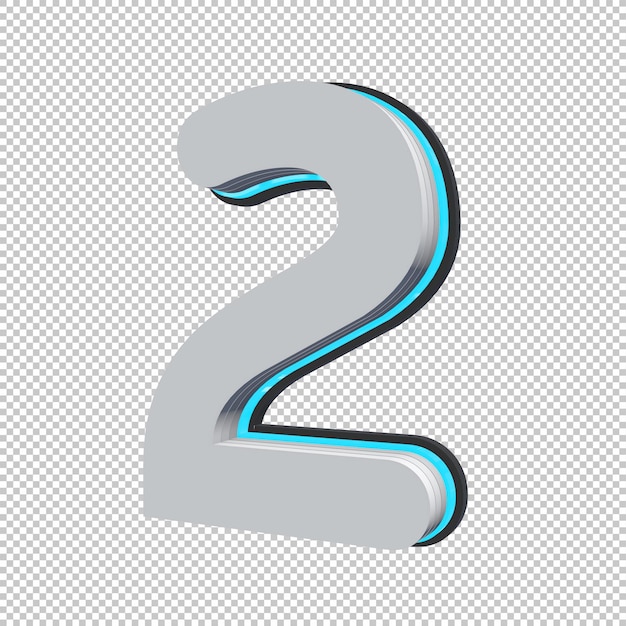 Nummer 2 3D-Rendering