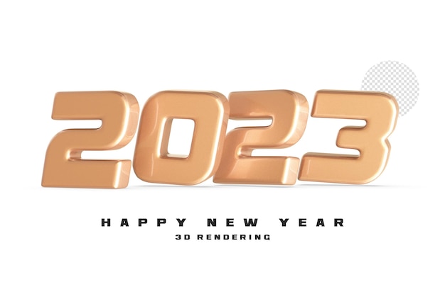 Nummer 2023 Neujahr 3D Render