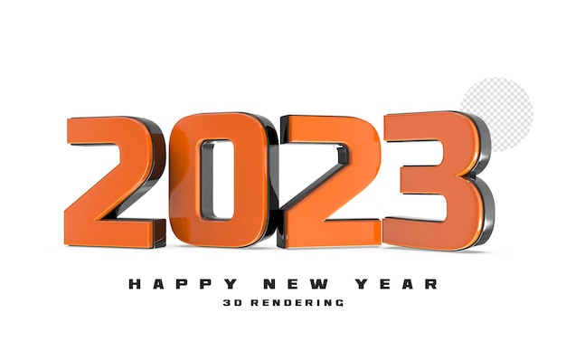 Nummer 2023 Neujahr 3D Render