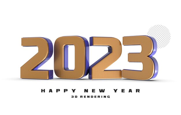 PSD nummer 2023 neujahr 3d render